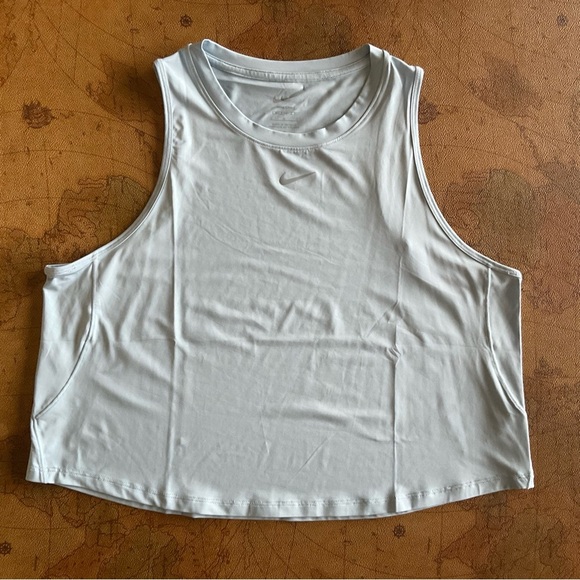 Nike Light Blue Cropped Muscle Tee for Women - Picture 1 of 6